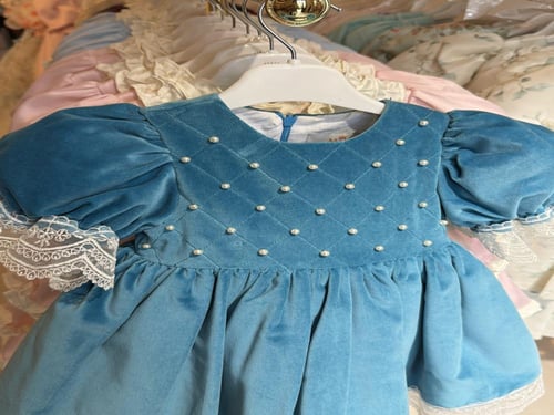 فستان مخمل تركواز