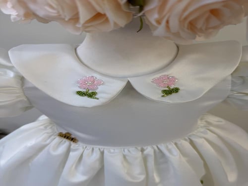 فستان حلاوة العيد(مطرز بالخرز+ فيونكة الشعر)