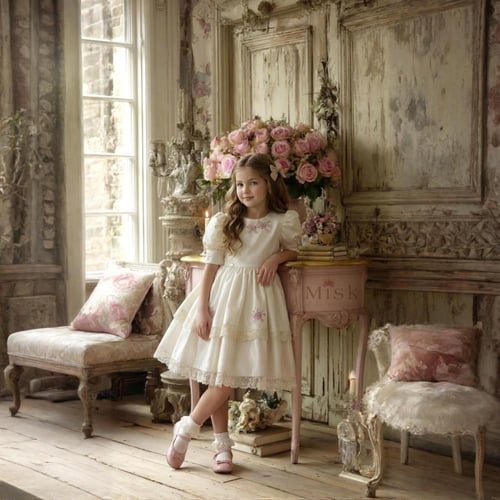 فستان ريمي الصغيرة+ فيونكة الشعر