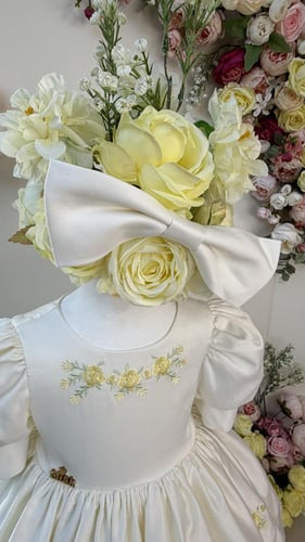 فستان ريمي الصغيرة+ فيونكة الشعر