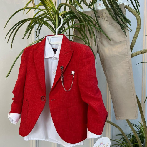 بدلة كول احمر صيفي