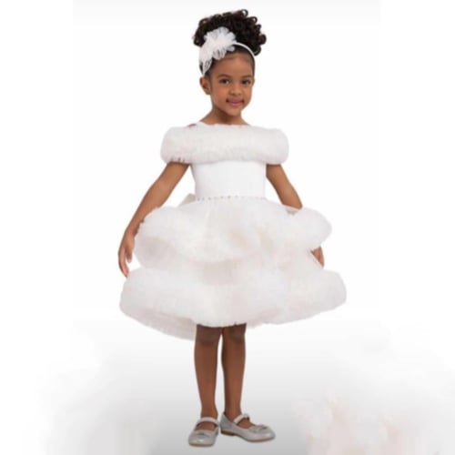 فستان منفوش بطبقات التول