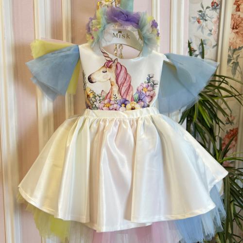 فستان اليونيكورن+طوق