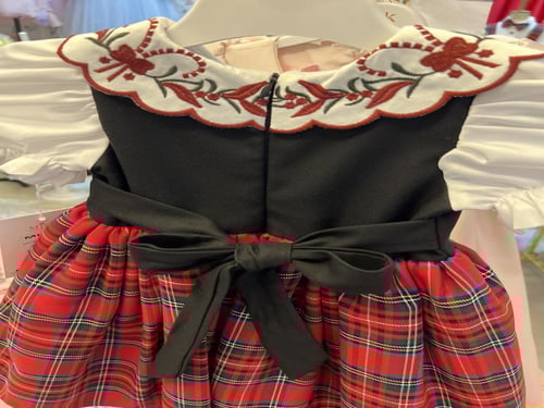 فستان تركي كاروهات +شنطة وطوق ( المقاسات صغيرة الا...