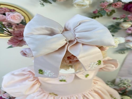 فستان حلاوة العيد(مطرز بالخرز+ فيونكة الشعر)