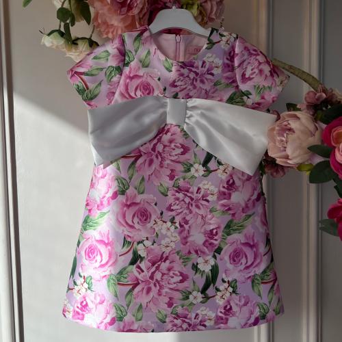 فستان فلورا فيونكة + طوق الشعر