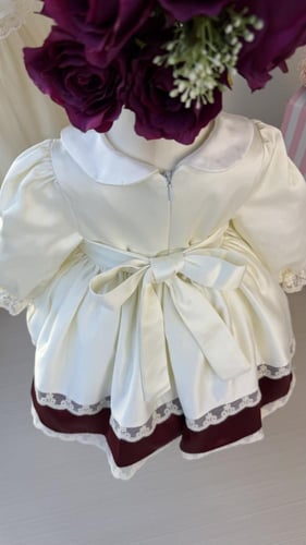 فستان فيكتوريا الخمري+طوق الشعر