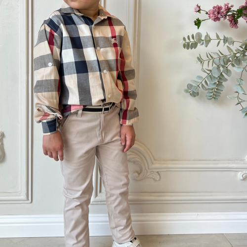 طقم بيربري( قميص-بنطلون-حزام)