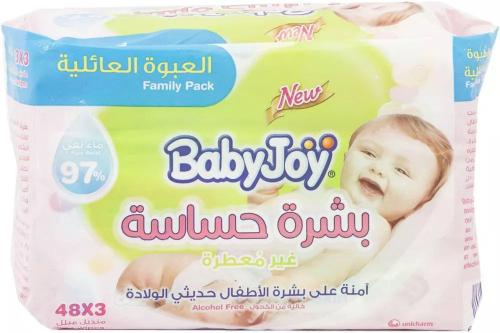 بيبي جوي مناديل مبللة لبشرة حساسة - 3*48حبة