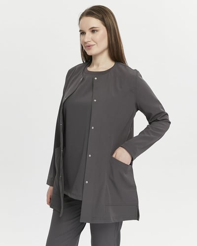 جاكيت سكراب كم طويل رمادي