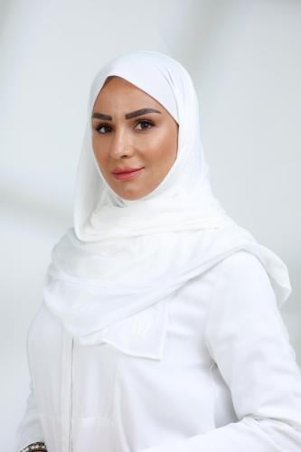 حجاب مع فتحة عند الأذن | اللون أبيض