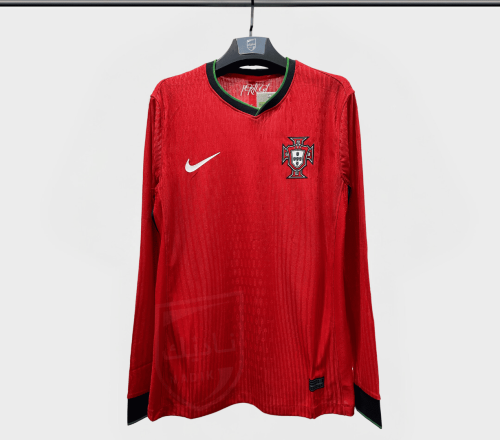 تيشيرت البرتغال الاساسي كم طويل فئة لاعبين 2024-20...