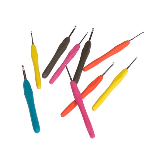 سنارات كروشيه بمقبض سيليكون طقم مكون من ( 9 قطع )