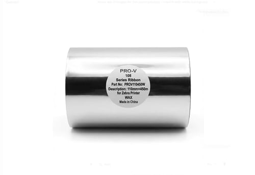شريط حبر لطابعات الباركود PRO-V 110mm x 450m واكس/ريزن (Wax/Resin) Barcode Ribbon