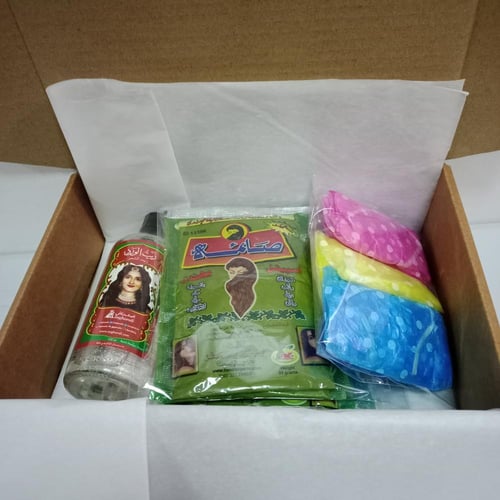 بوكس حناء صبغ الشعر كرزي ٦ أكياس حناء + هدية زيت ا...