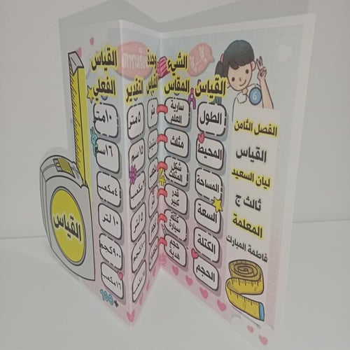 مطوية القياس رياضيات ثالث ابتدائي pdf