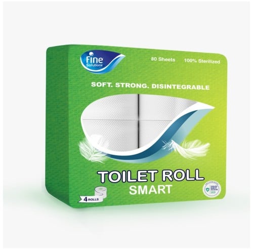 فاين سمارت ورق حمام 4 رول 80 قطعة