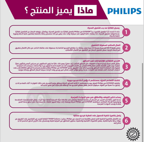 فيليبس داش كام كاميرا 4K Ultra HD أمامية وخلفية Ph...