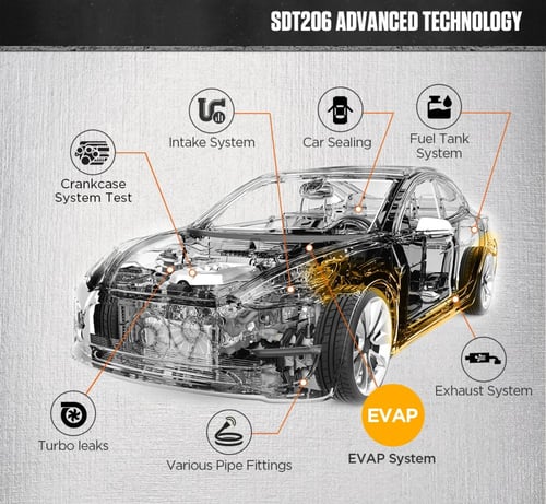 جهاز AUTOOL SDT206 لاكتشاف التسرب بواسطة الدخان وا...