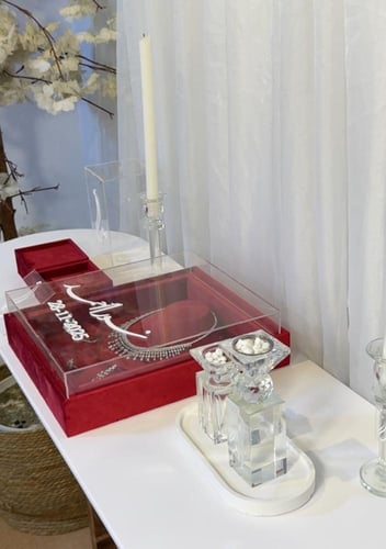 بكج لتفاصيل العروس 6 قطع بوكس العقد +بوكس الدبل +...