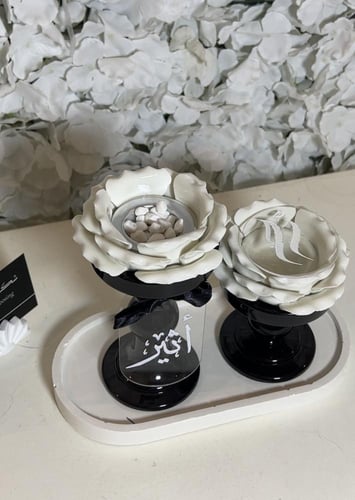 مجموعة المبخره الكرستال الورده ٣ قطع شامل التنسيق