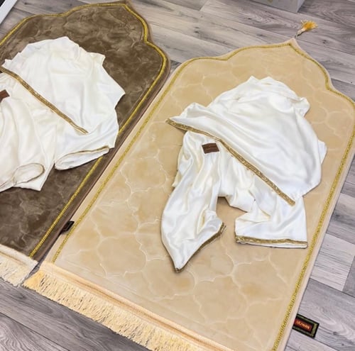 طقم فاخر سجاده سفنج طبيه شرشف جلال صلاه قطن كويتي...