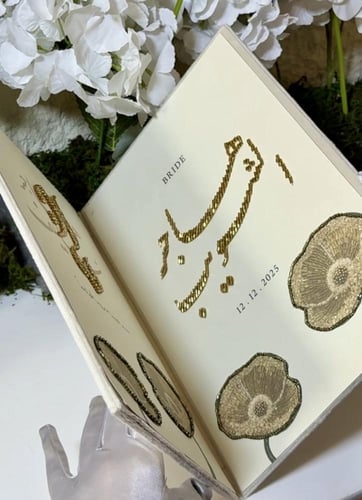 مجلة تفصيل حسب الطلب مخملي او جلد +٢ ورق قطن بتصمي...