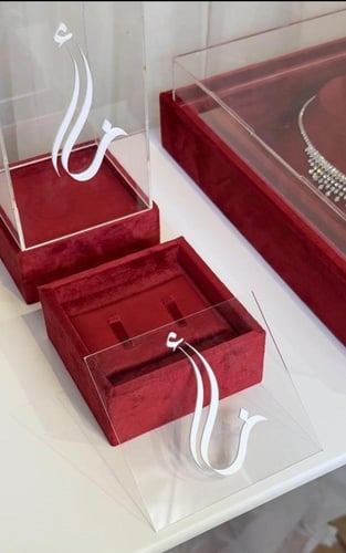 بكج لتفاصيل العروس 4 قطع بوكس العقد +بوكس الدبل +...