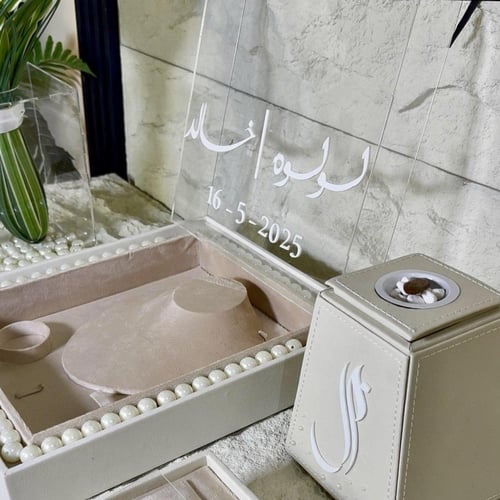 بكج لتفاصيل العروس ٤ قطع بوكس العقد +بوكس الدبل +...