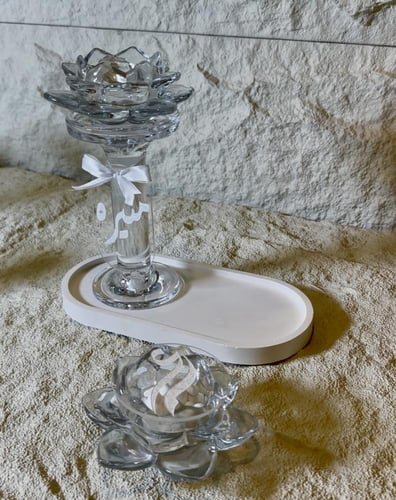 مجموعة المبخره الكرستال تشمل صينيه رخاميه +مبخره و...