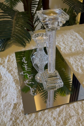 مبخرة كرستال فاخره +علبه العود كرستال +صينيه شامل...