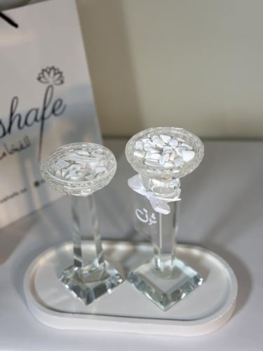 مبخره كريستال فاخره شامل الاسم أو الحروف +علبه الع...