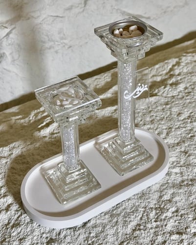 مبخرة كرستال فاخره +علبه العود كرستال +صينيه شامل...