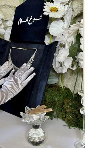 صندق عقد فاخر مخملي بتنسيق الاكريليك متوفر جميع ال...