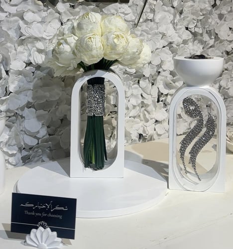 مجموعة المبخره الملكية بتصميم الكريستال ٤قطع استات...