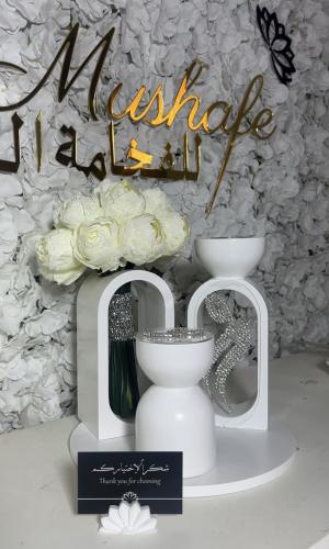 محموعة المبخره الملكية بتصميم الكريستال ٤قطع استات...