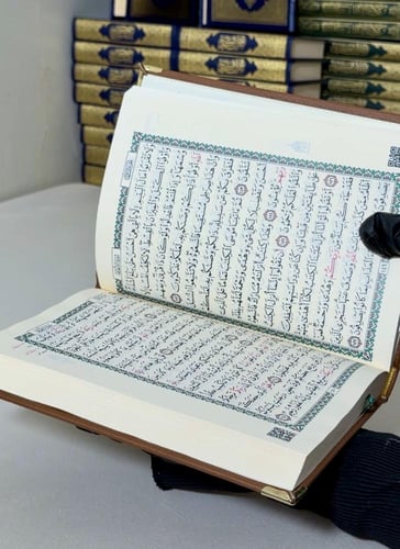 مصحف حجم المعتاد ١٤ في ٢٠ تغليف جلد او مخمل تفصيل...