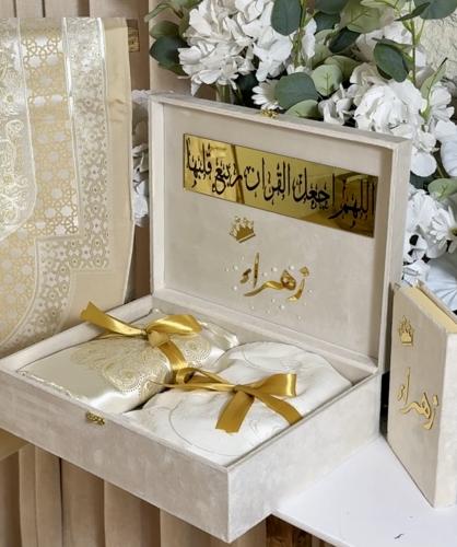 بوكس مخملي فاخر كبير شامل التنسيق +سجاده تركي بلمع...