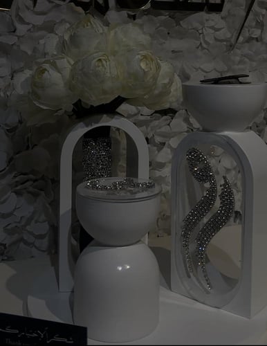 محموعة المبخره الملكية بتصميم الكريستال ٤قطع استات...