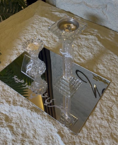 مبخرة كرستال فاخره +علبه العود كرستال +صينيه شامل...