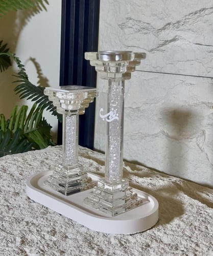 مبخرة كرستال فاخره +علبه العود كرستال +صينيه شامل...