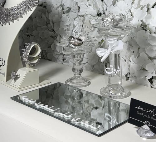 مجموعة المبخره الكرستال ٣ قطع مبخره +علبه العود+اس...