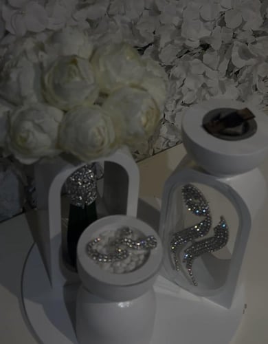 محموعة المبخره الملكية بتصميم الكريستال ٤قطع استات...