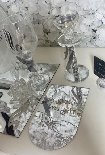 مجموعة طقم ملكة مبخرة كرستال شامل الحرف +كاستين +ا...