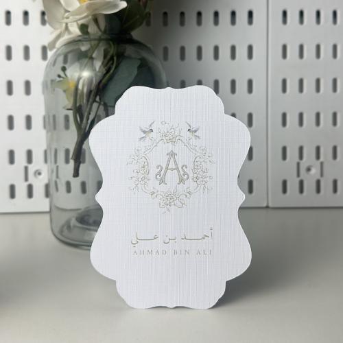 Table card with a stand from the back