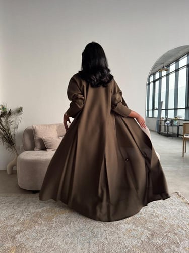 عباية سادة كلوش بلونين ( الاسود - كاكي ) 1195