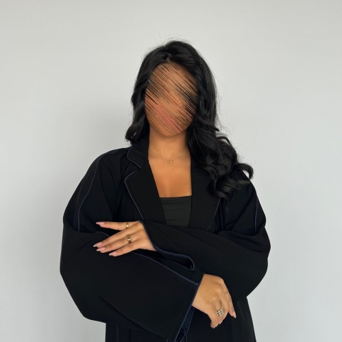 عباية رسمية مزينة بزيج كحلي. 1129