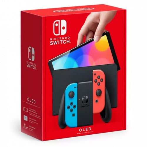 Nintendo Switch OLED Console - Blue and Red Joy Co...