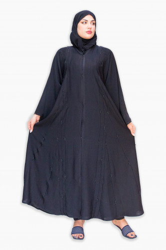 عباية lavania مزينة بشغل اليد بلون الاسود لاكثر اط...