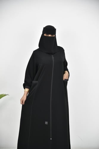 عباية نواعم سادة بسحاب وجيوب